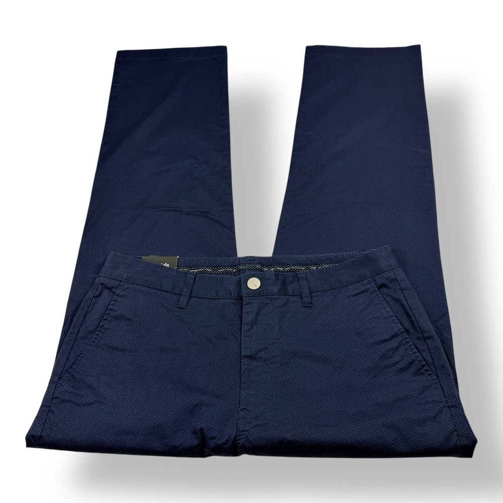 Bonobos Maide Golf Chino Pants Mens 34x30 Navy Blue Herringbone Straight Leg NWT